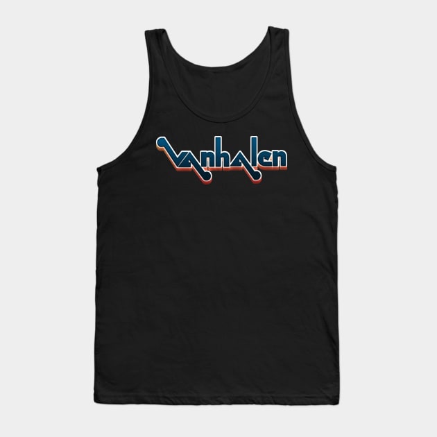 Van Halen - Old Logo 3D Navy Horizontal Tank Top by RetroZest